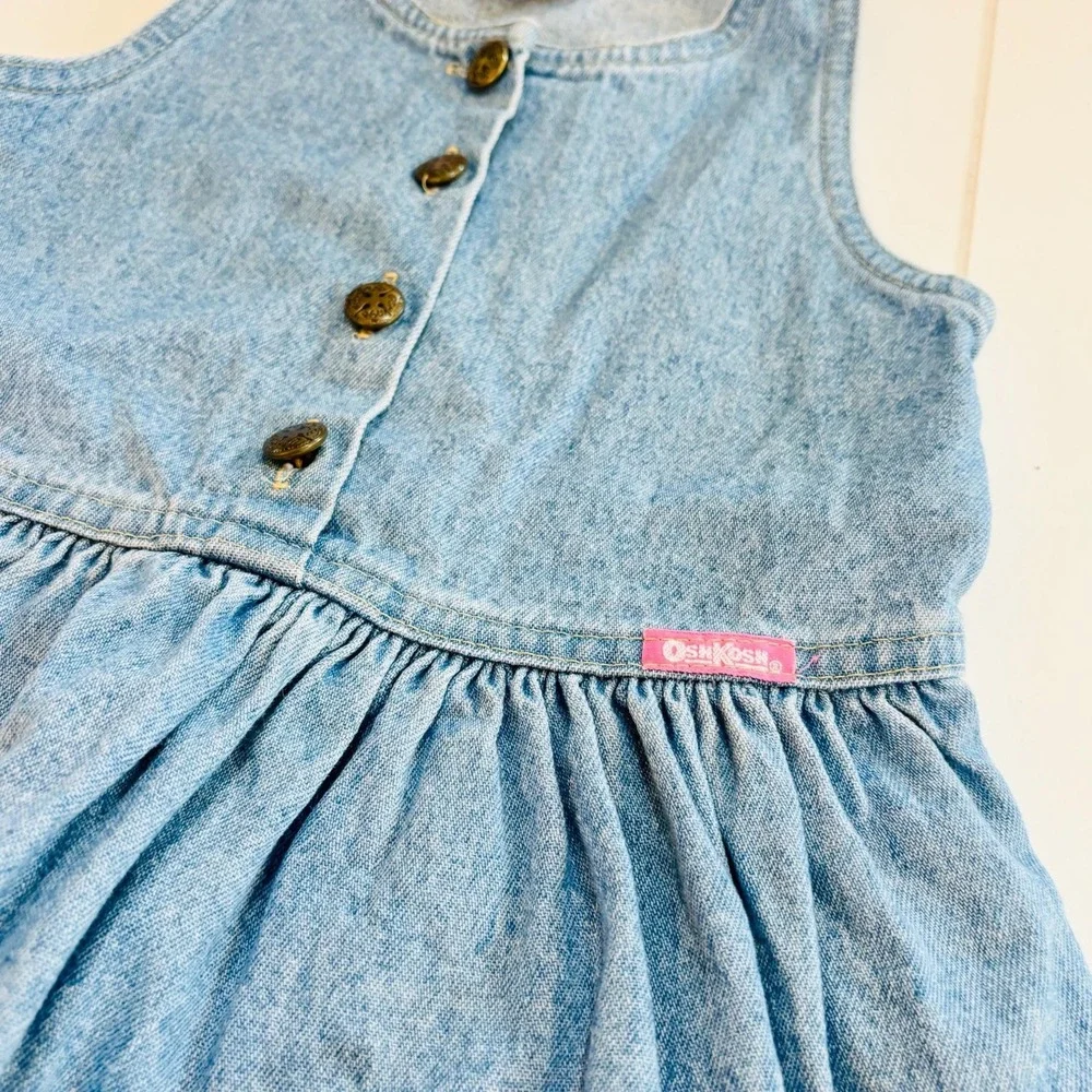 Vintage Oshkosh B'Gosh Light‎ Denim Dress, Made in USA, Size 2T